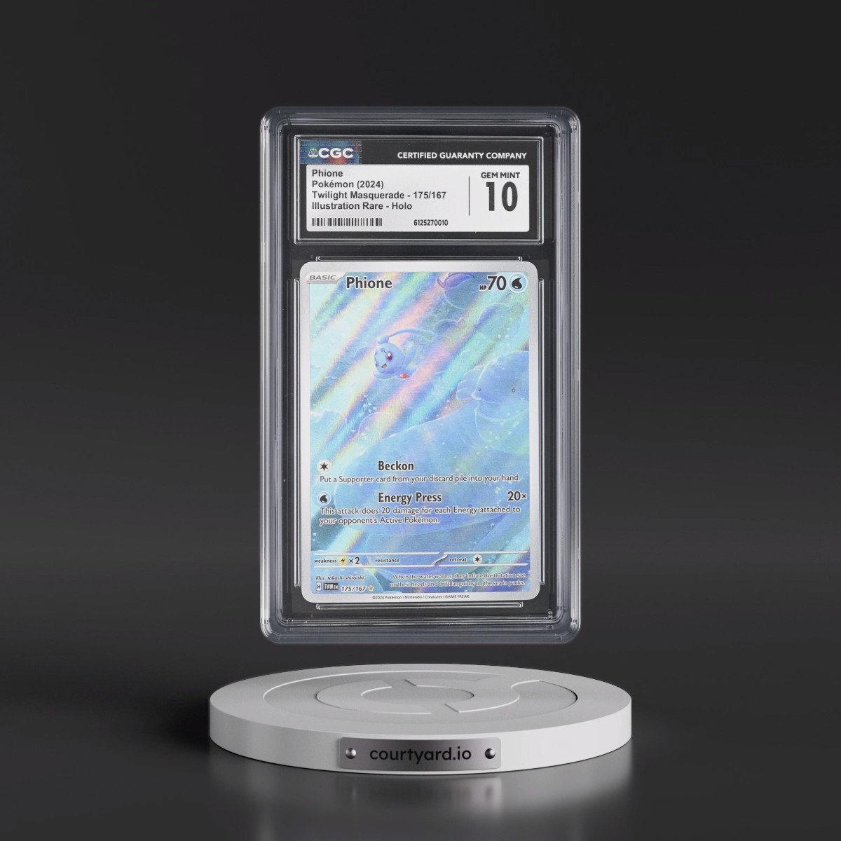 2024 Twilight Masquerade - TWM EN #175/167 Phione - Illustration Rare Holo (CGC 10 GEM MINT)