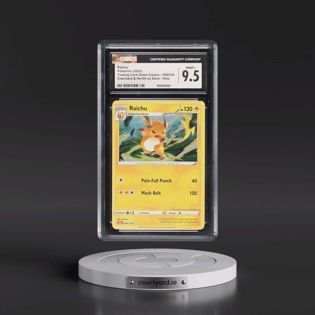2023 Trading Card Game Classic - CLV, CLC, CLB #009/034 Raichu - Charizard & Ho-Oh ex Deck - CLC Holo (CGC 9.5 MINT+)