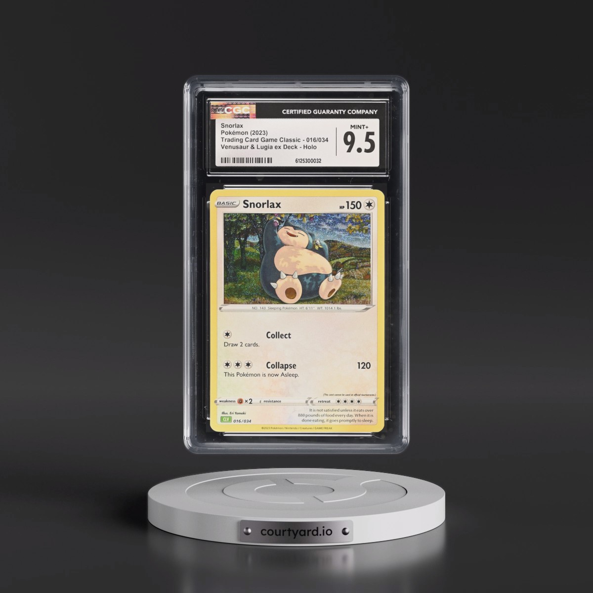 2023 Trading Card Game Classic - CLV, CLC, CLB #016/034 Snorlax - Venusaur & Lugia ex Deck - CLV Holo (CGC 9.5 MINT+)