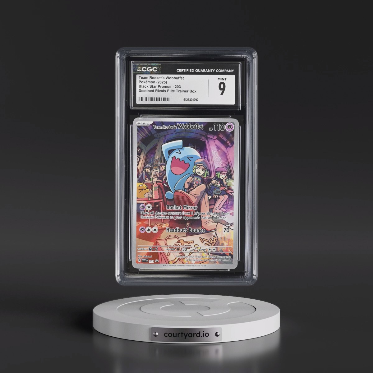 2023 Black Star Promos - Scarlet & Violet SVP EN #203 Team Rocket's Wobbuffet - Destined Rivals Elite Trainer Box (Holo) (CGC 9 MINT)