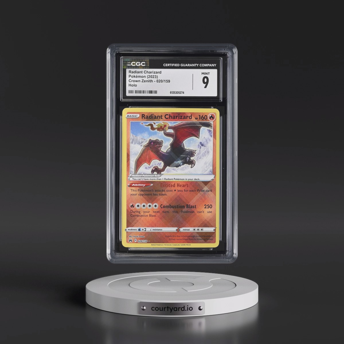2023 Crown Zenith #020/159 Radiant Charizard - Holo (CGC 9 MINT)