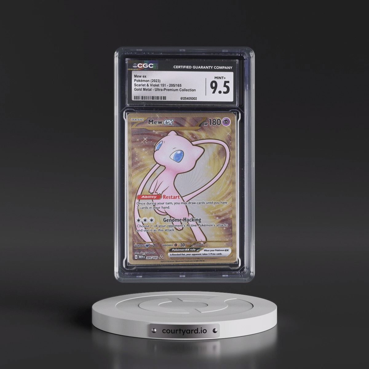 2023 Scarlet & Violet 151 - MEW EN #205/165 Mew ex - Gold Metal - Ultra-Premium Collection (CGC 9.5 MINT+)