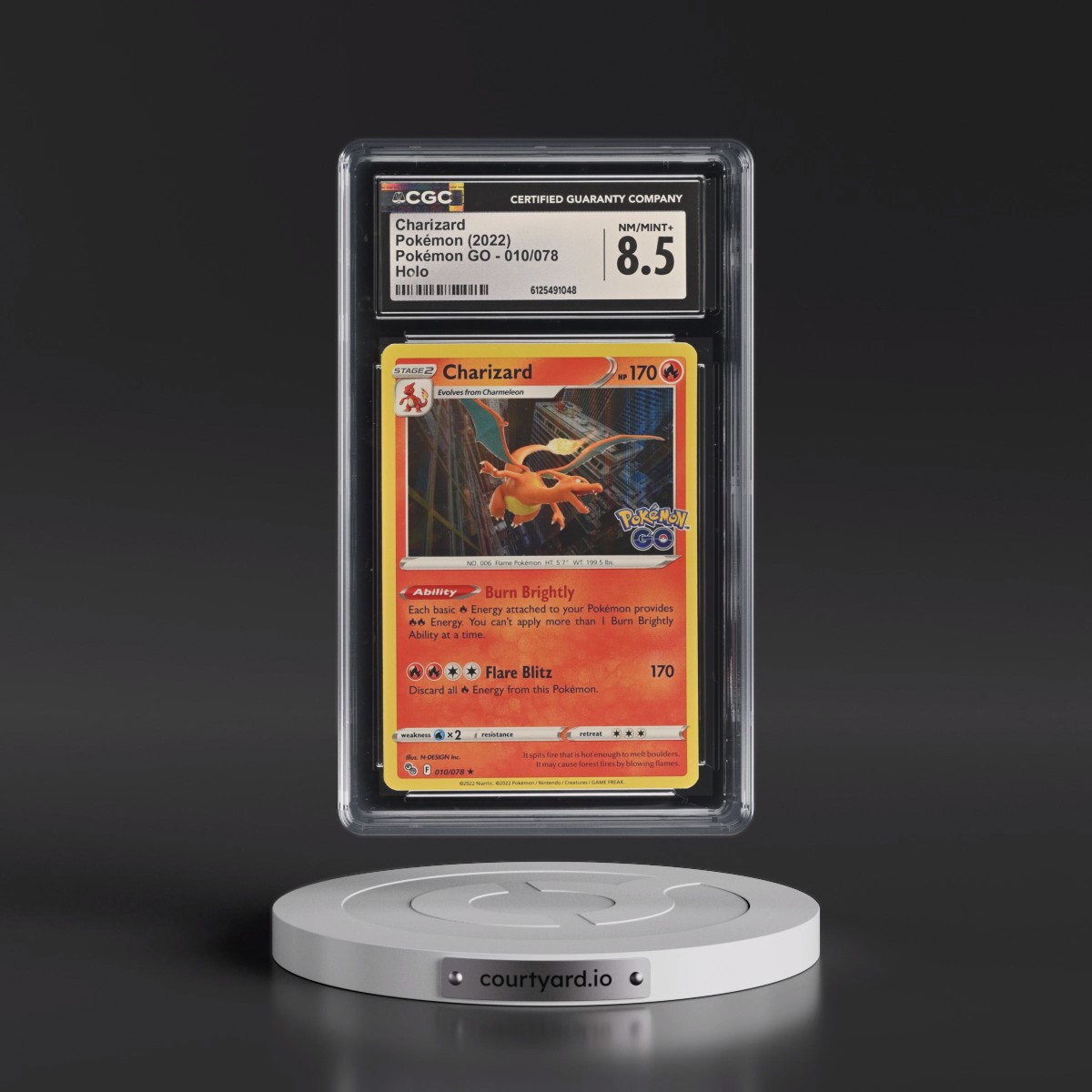 2022 Pokémon GO #010/078 Charizard - Holo (CGC 8.5 NM-MT+)