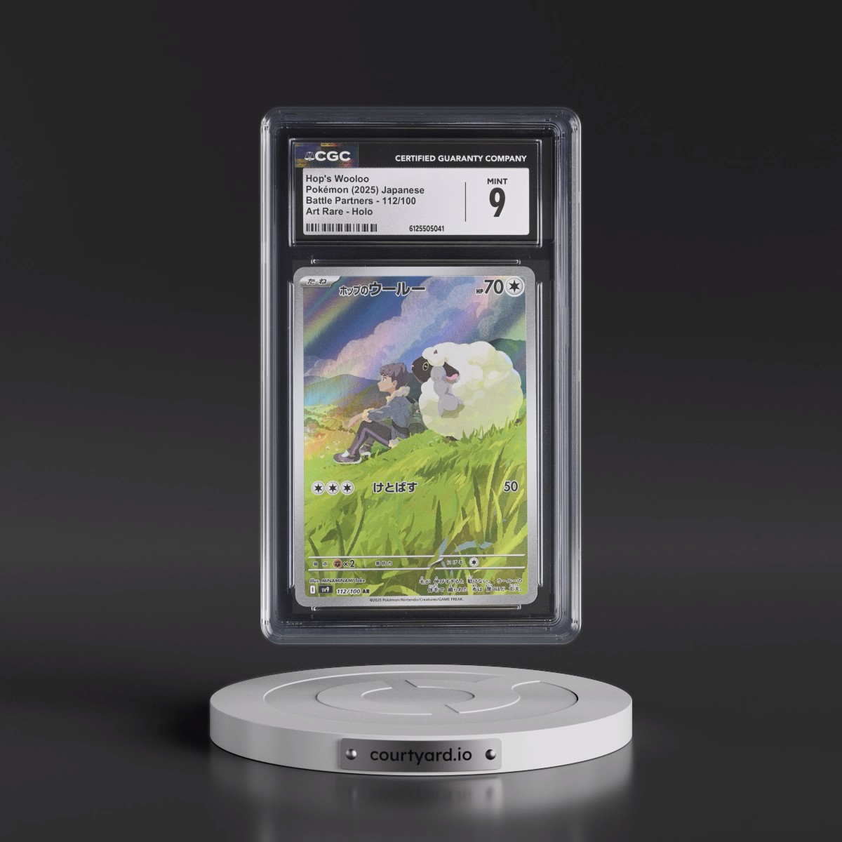 2025 Battle Partners - sv9 #112/100 Hop's Wooloo - Art Rare Holo (CGC 9 MINT)