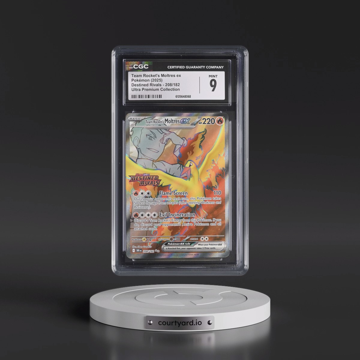 2025 Destined Rivals - DRI EN #208/182 Team Rocket's Moltres ex - Team Rocket's Moltres ex Ultra Premium Collection (Holo) (CGC 9 MINT)