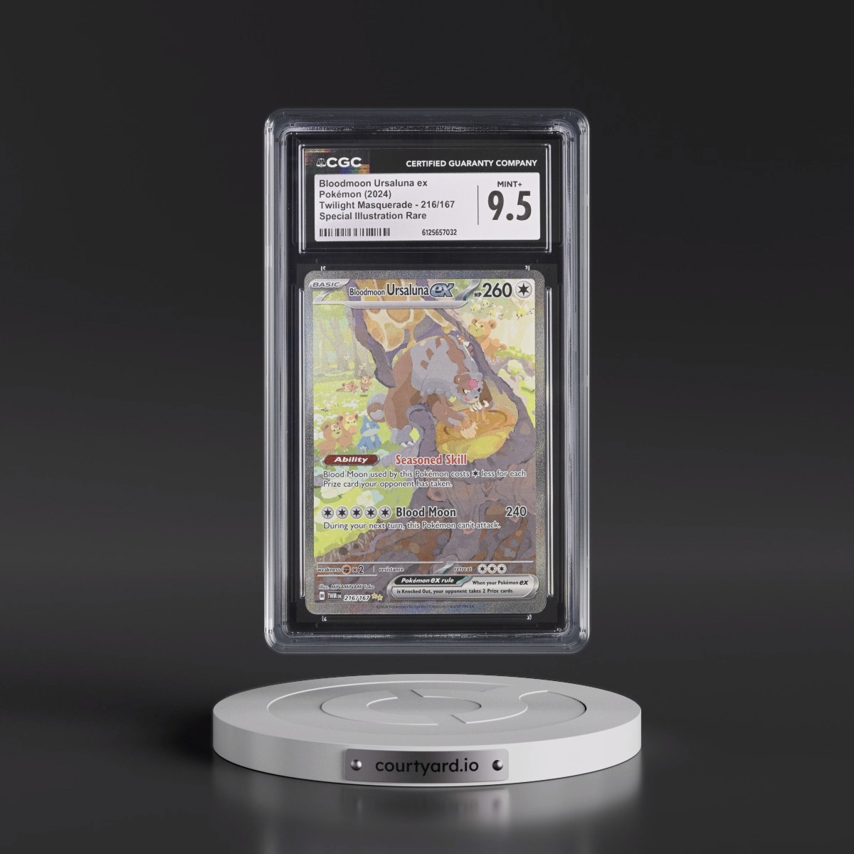 2024 Twilight Masquerade - TWM EN #216/167 Bloodmoon Ursaluna ex - Special Illustration Rare (Holo) (CGC 9.5 MINT+)