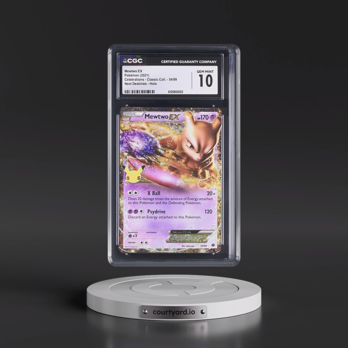 2021 Celebrations - Classic Collection Mewtwo EX - Next Destinies Holo #54/99 CGC 10