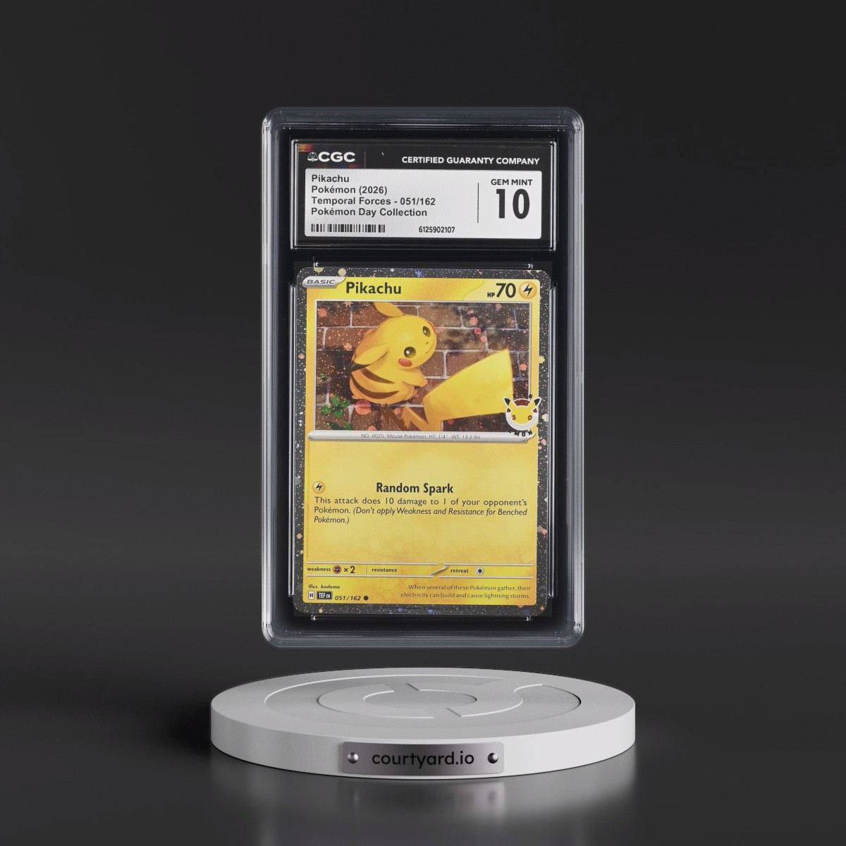 2023 Temporal Forces - TEF EN #051/162 Pikachu - Pokémon Day Collection (Cosmos Holo) (CGC 10 GEM MINT)