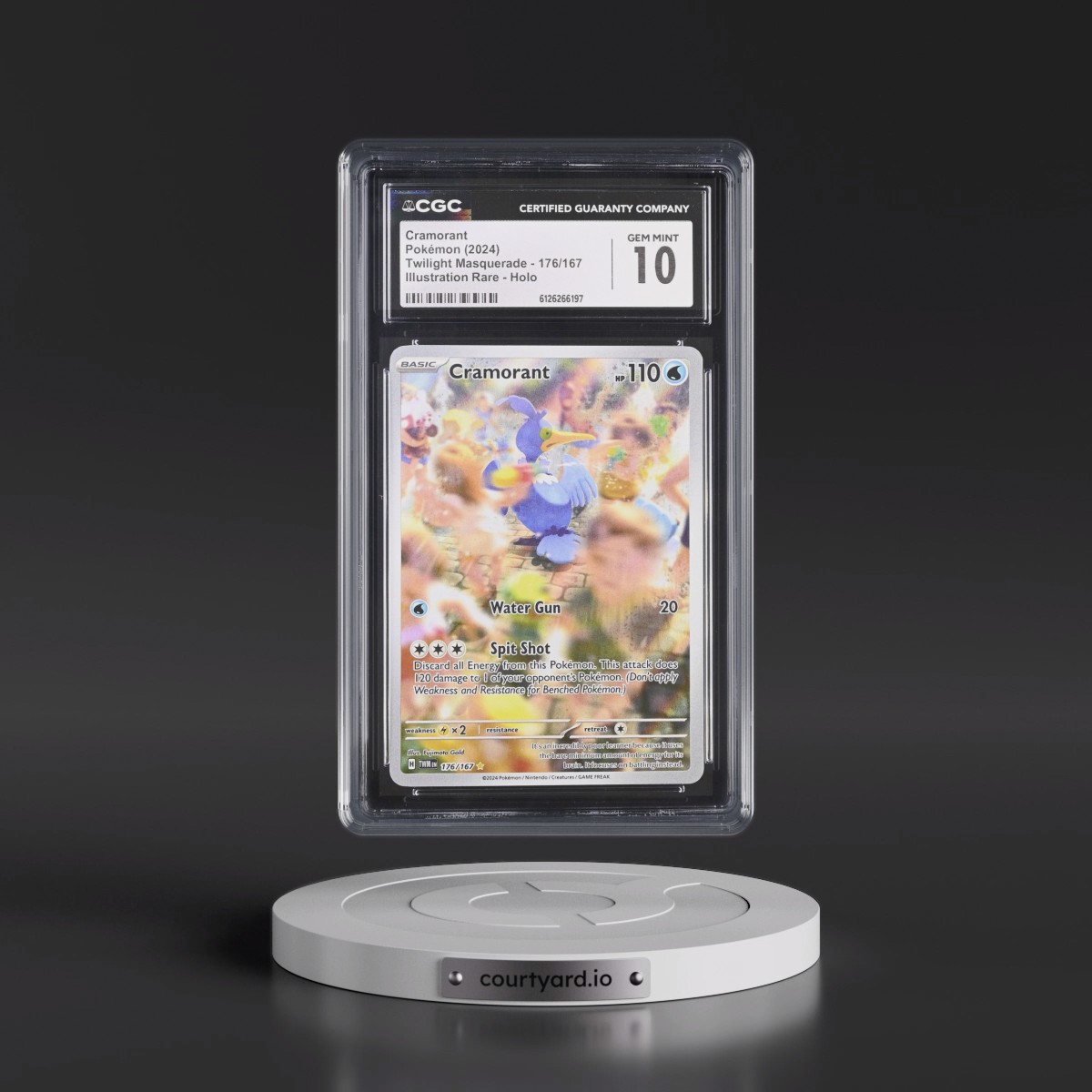 2024 Twilight Masquerade - TWM EN #176/167 Cramorant - Illustration Rare Holo (CGC 10 GEM MINT)