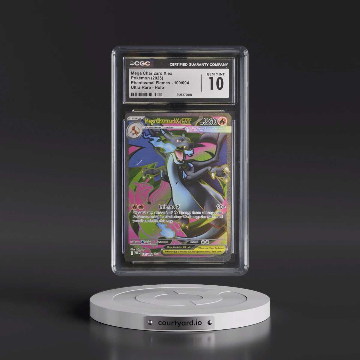2025 Phantasmal Flames - PFL EN #109/094 Mega Charizard X ex - Ultra Rare Holo (CGC 10 GEM MINT)