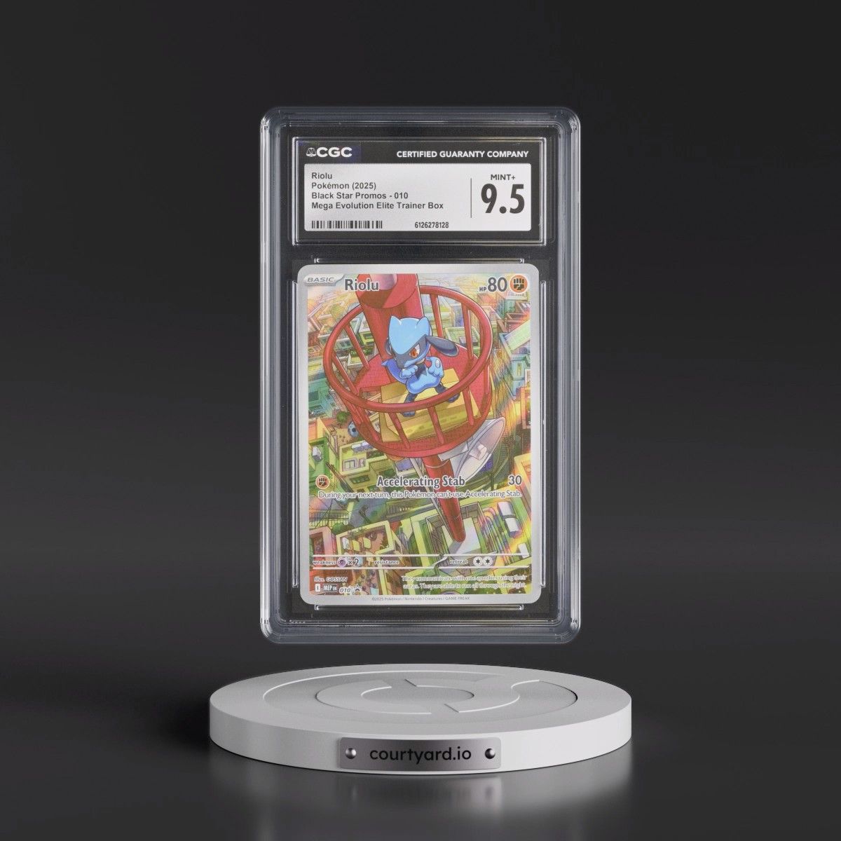 2025 Black Star Promos - Mega Evolution MEP EN #010 Riolu - Mega Evolution Elite Trainer Box (Holo) (CGC 9.5 MINT+)