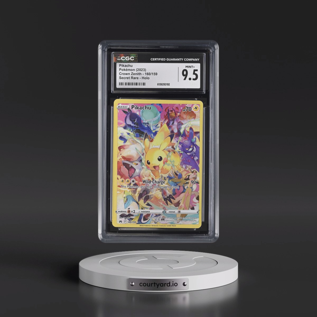 2023 Crown Zenith #160/159 Pikachu - Secret Rare Holo (CGC 9.5 MINT+)