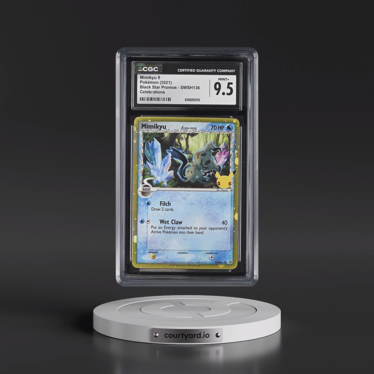 2017 Black Star Promos - Sword & Shield #SWSH136 Mimikyu ´ - Celebrations (Holo) (CGC 9.5 MINT+)
