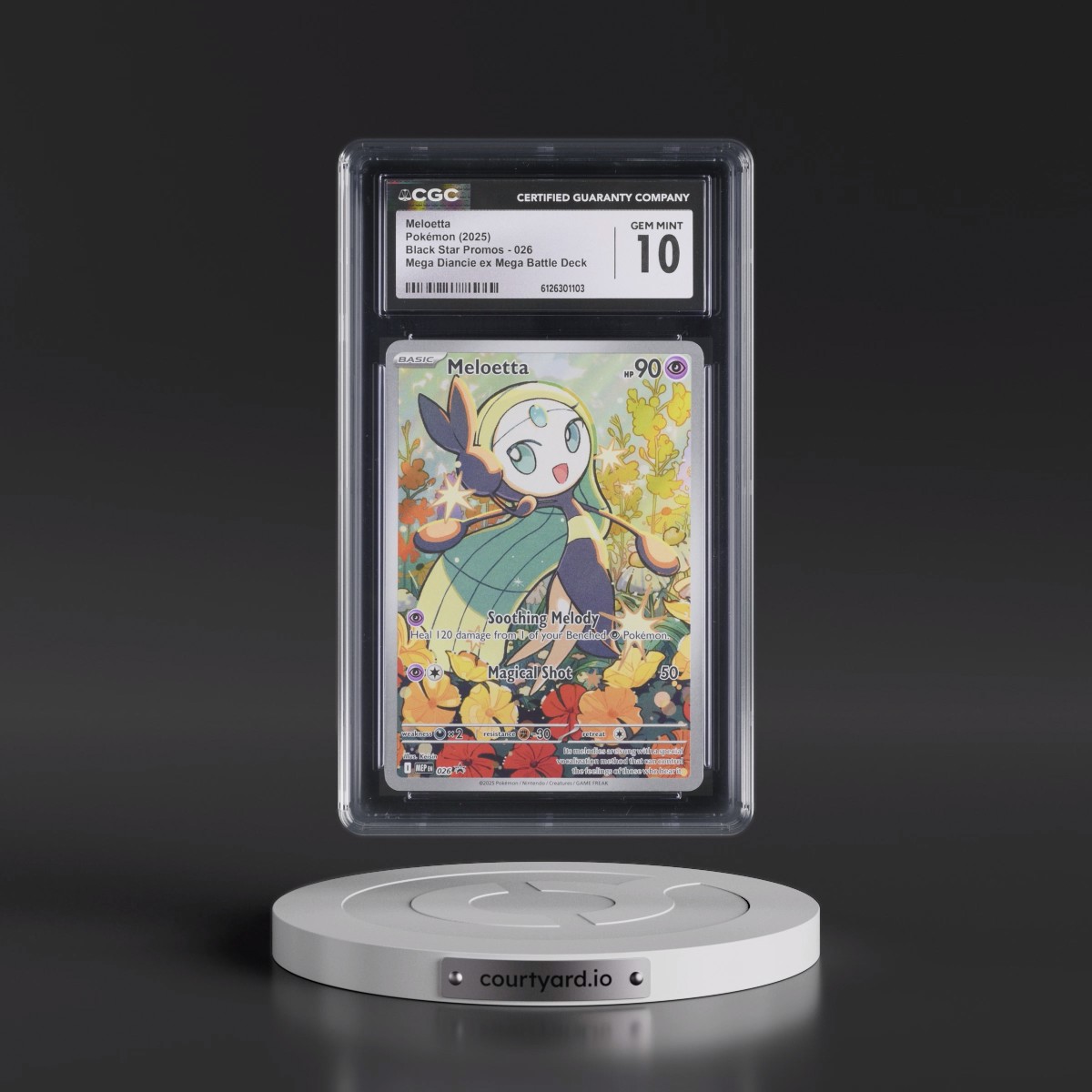 2025 Black Star Promos - Mega Evolution MEP EN #026 Meloetta - Mega Diancie ex Mega Battle Deck (Holo) (CGC 10 GEM MINT)