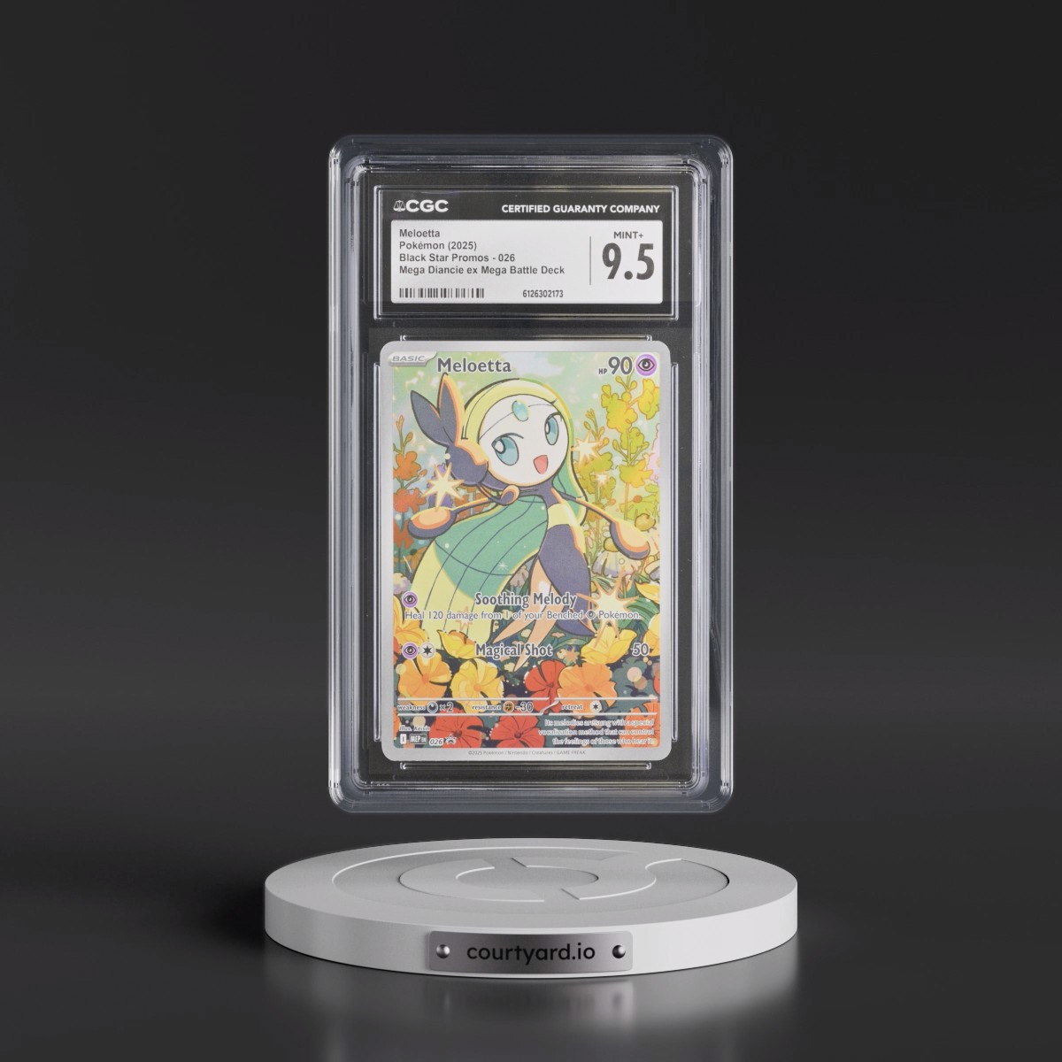 2025 Black Star Promos - Mega Evolution MEP EN #026 Meloetta - Mega Diancie ex Mega Battle Deck (Holo) (CGC 9.5 MINT+)