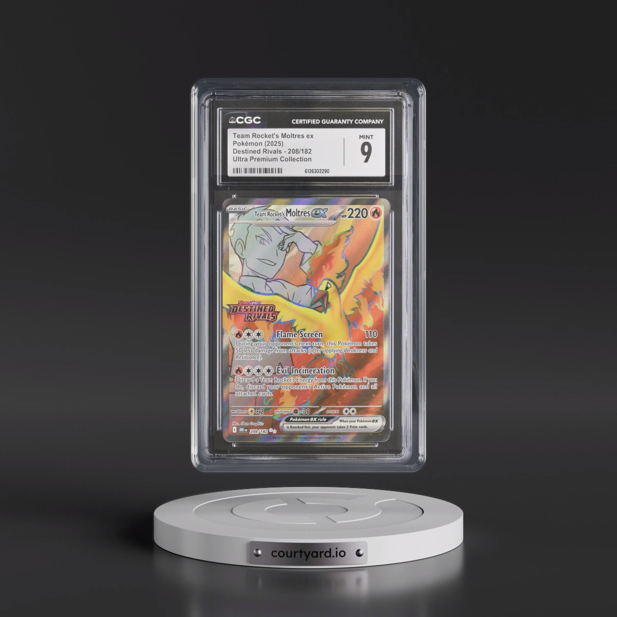 2025 Destined Rivals - DRI EN #208/182 Team Rocket's Moltres ex - Team Rocket's Moltres ex Ultra Premium Collection (Holo) (CGC 9 MINT)