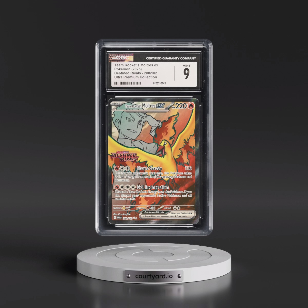 2025 Destined Rivals - DRI EN #208/182 Team Rocket's Moltres ex - Team Rocket's Moltres ex Ultra Premium Collection (Holo) (CGC 9 MINT)