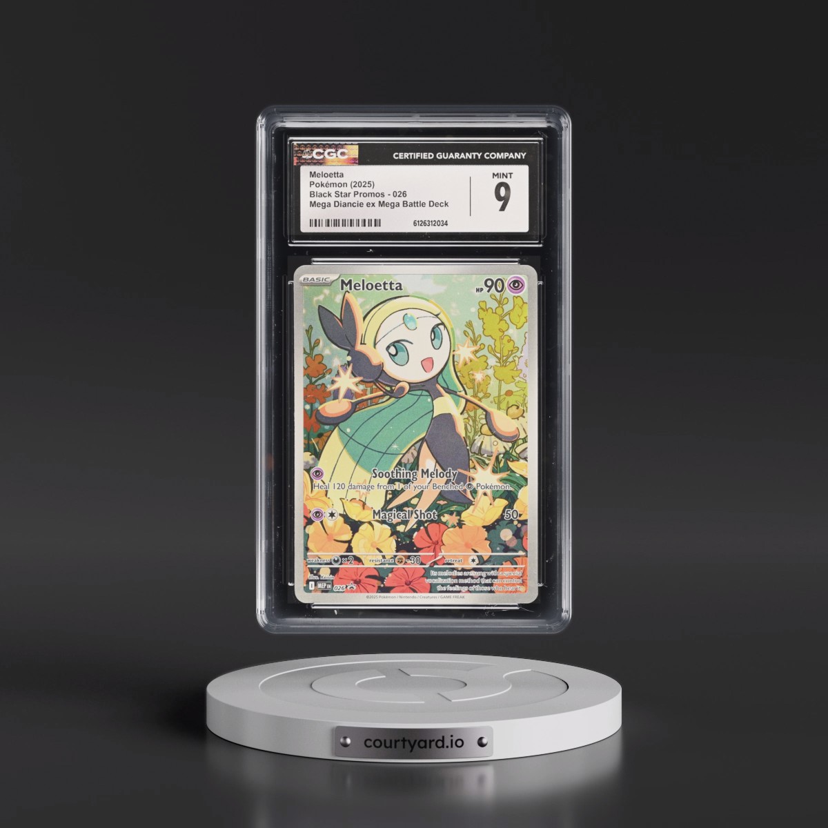 2025 Black Star Promos - Mega Evolution MEP EN #026 Meloetta - Mega Diancie ex Mega Battle Deck (Holo) (CGC 9 MINT)