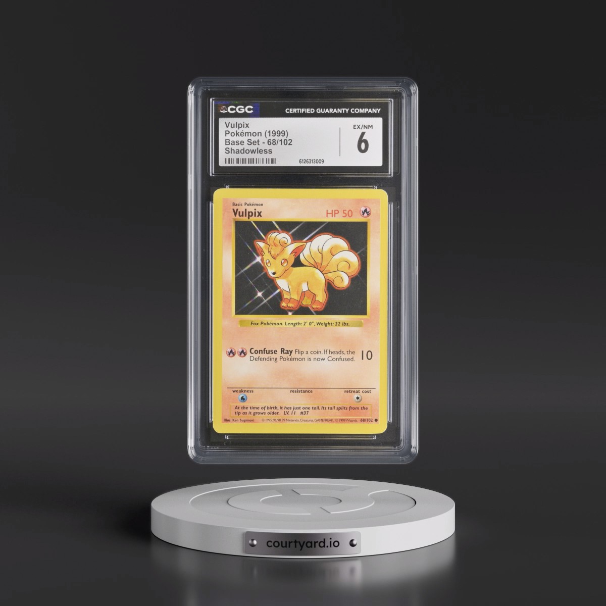 1999 Base Set #68/102 Vulpix - Shadowless Shadowless (CGC 6 EX-NM)
