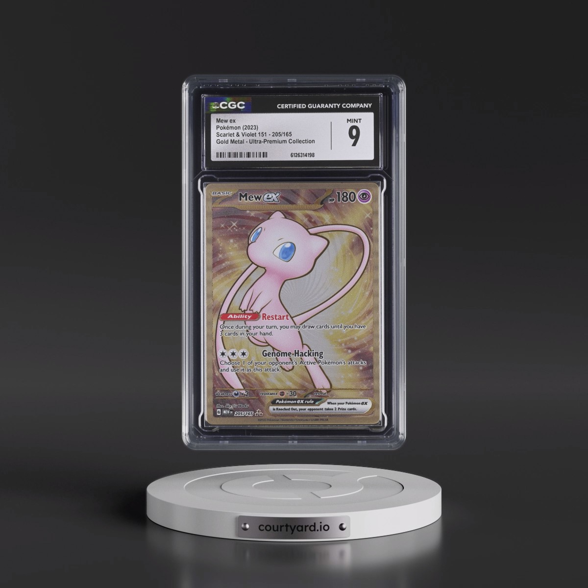 2023 Scarlet & Violet 151 - MEW EN #205/165 Mew ex - Gold Metal - Ultra-Premium Collection (CGC 9 MINT)