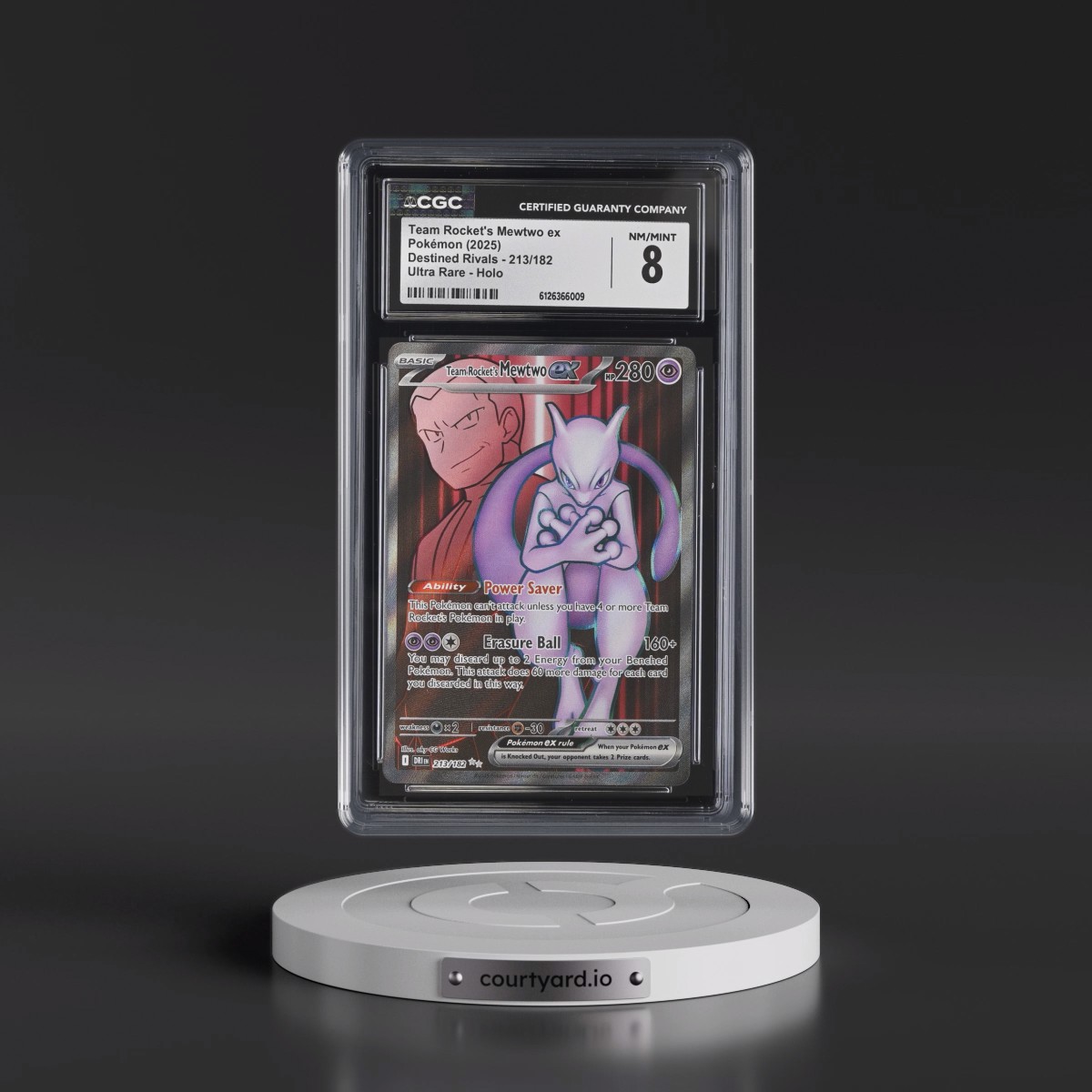 2025 Destined Rivals - DRI EN #213/182 Team Rocket's Mewtwo ex - Ultra Rare Holo (CGC 8 NM-MT)