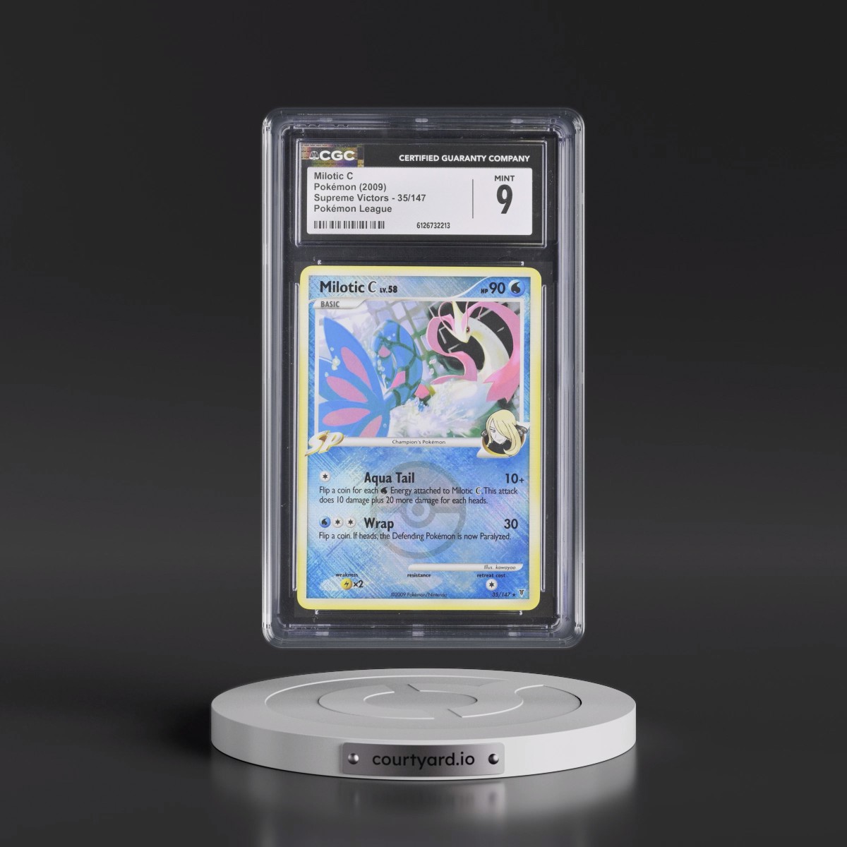 2009 Supreme Victors #35/147 Milotic C - Pokémon League (Crosshatch Holo) (CGC 9 MINT)