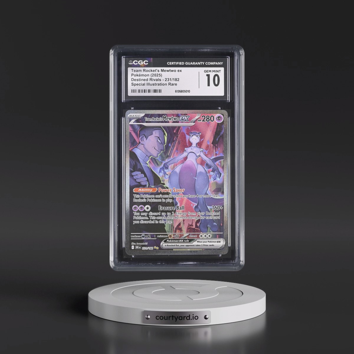 2025 Destined Rivals - DRI EN #231/182 Team Rocket's Mewtwo ex - Special Illustration Rare (Holo) (CGC 10 GEM MINT)