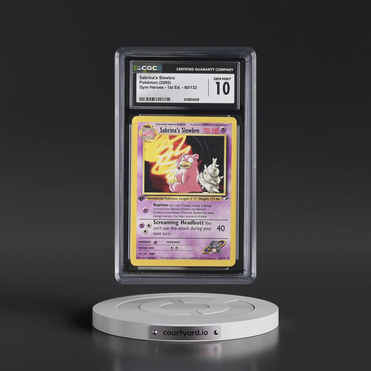 2000 Gym Heroes #60/132 Sabrina's Slowbro - 1st Edition 1st Edition (CGC 10 GEM MINT)
