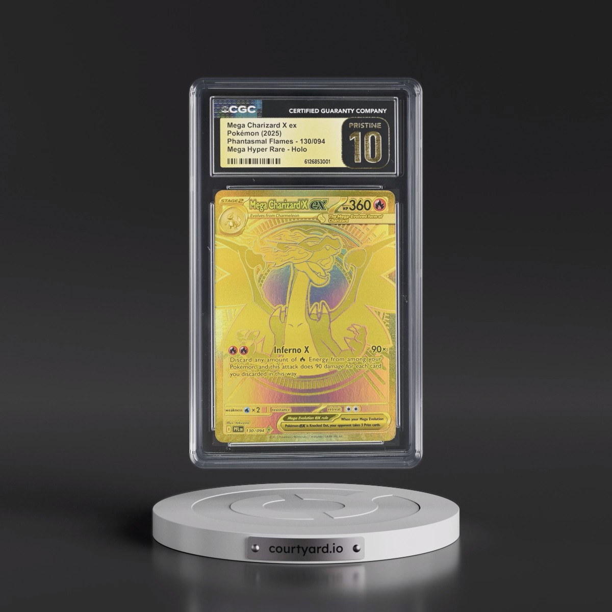2025 Phantasmal Flames - PFL EN #130/094 Mega Charizard X ex - Mega Hyper Rare Holo (CGC 10 PRISTINE)