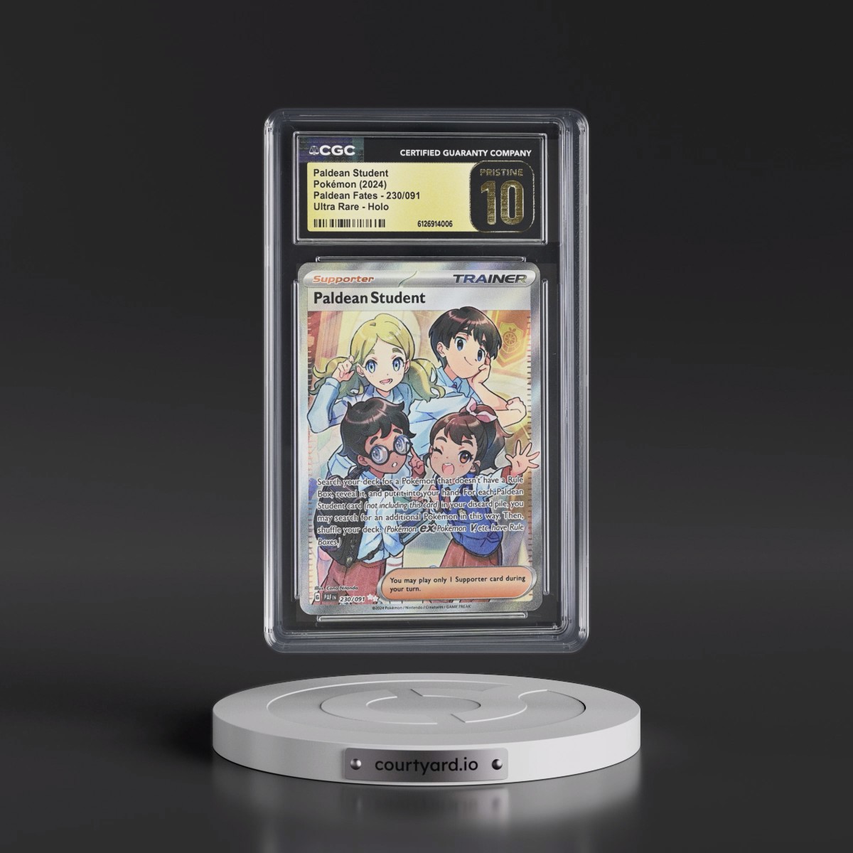 2024 Paldean Fates - PAF EN #230/091 Paldean Student - Ultra Rare Holo (CGC 10 PRISTINE)