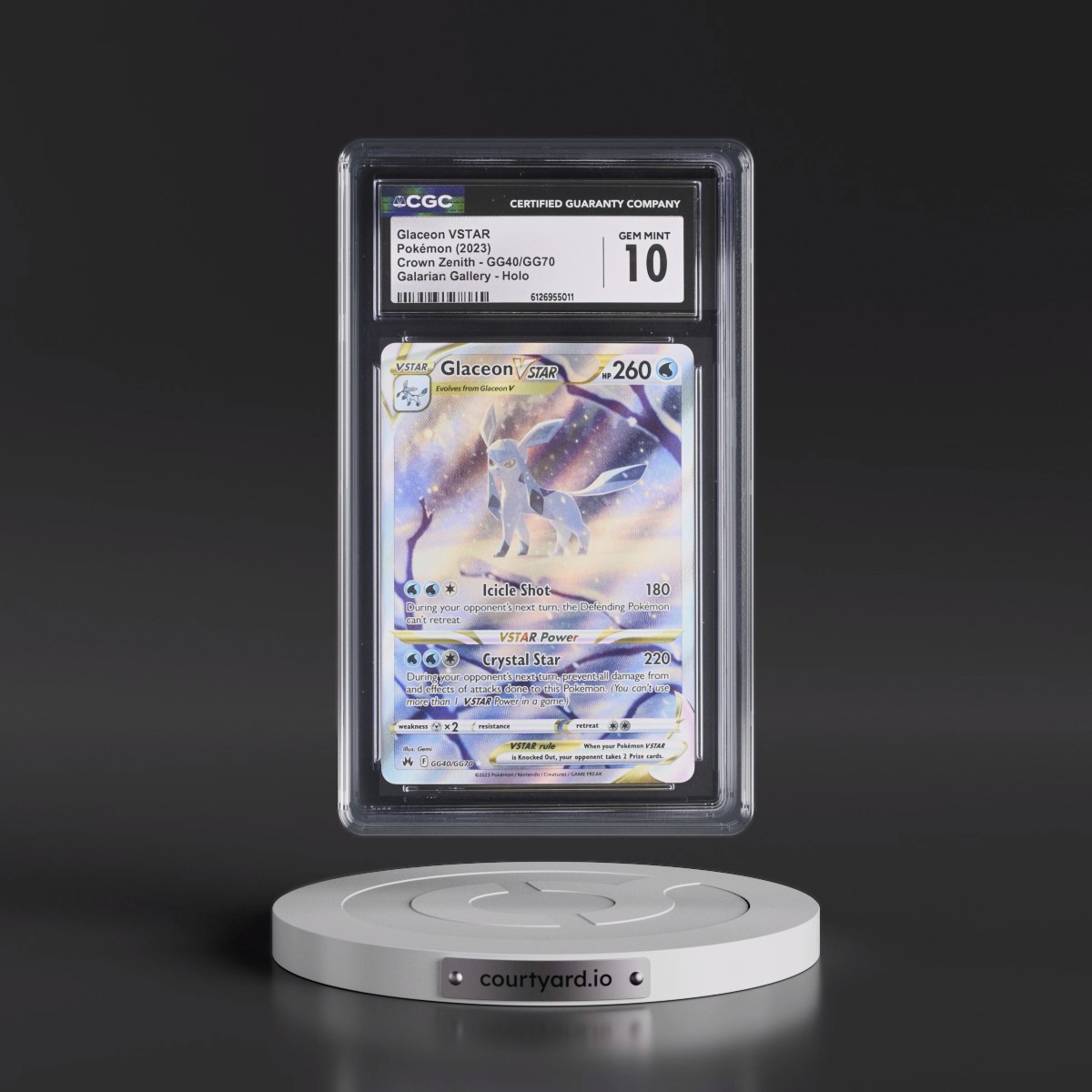 2023 Crown Zenith #GG40/GG70 Glaceon VSTAR - Galarian Gallery Holo (CGC 10 GEM MINT)