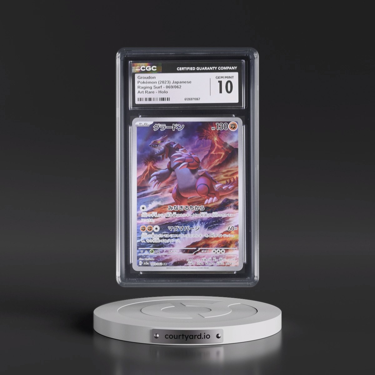 2023 Raging Surf #069/062 Groudon - Art Rare Holo (CGC 10 GEM MINT)
