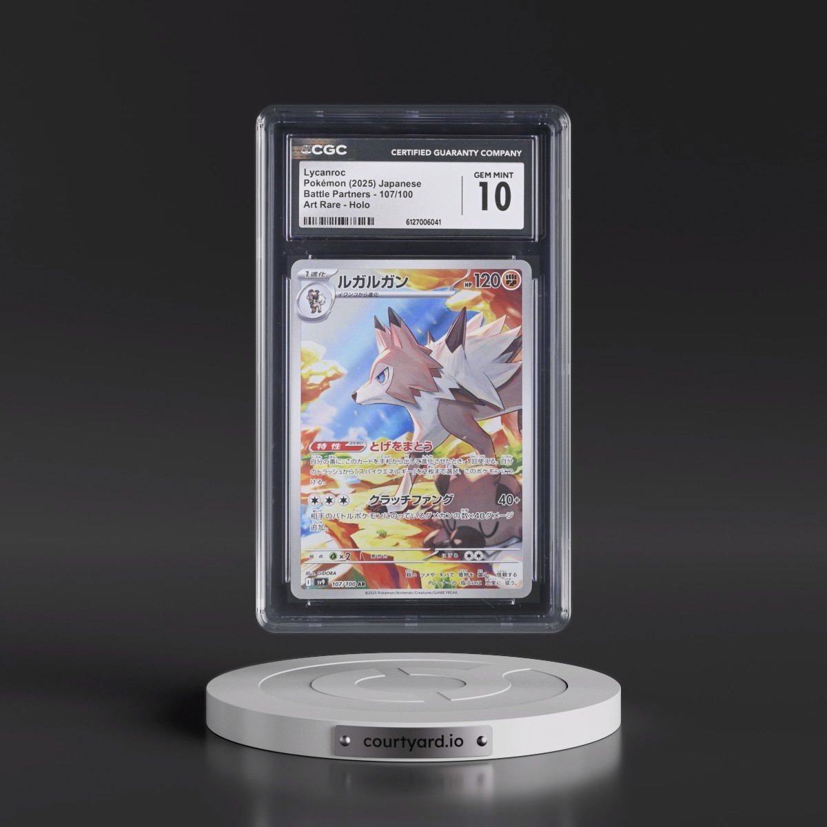 2025 Battle Partners - sv9 #107/100 Lycanroc - Art Rare Holo (CGC 10 GEM MINT)