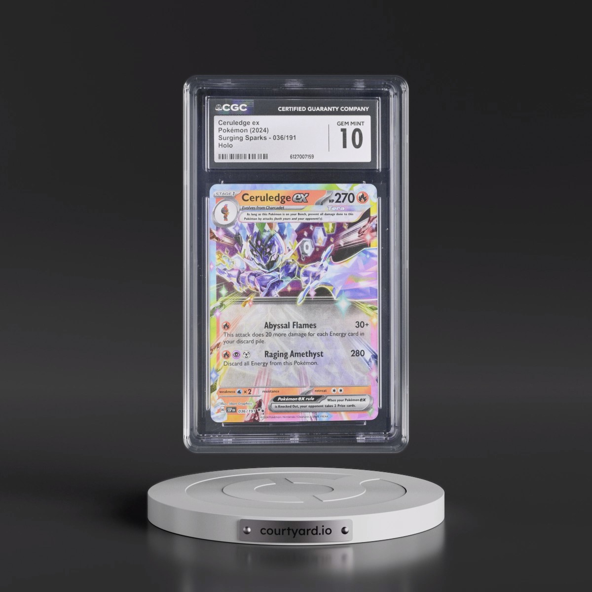 2024 Surging Sparks - SSP EN #036/191 Ceruledge ex - Holo (CGC 10 GEM MINT)