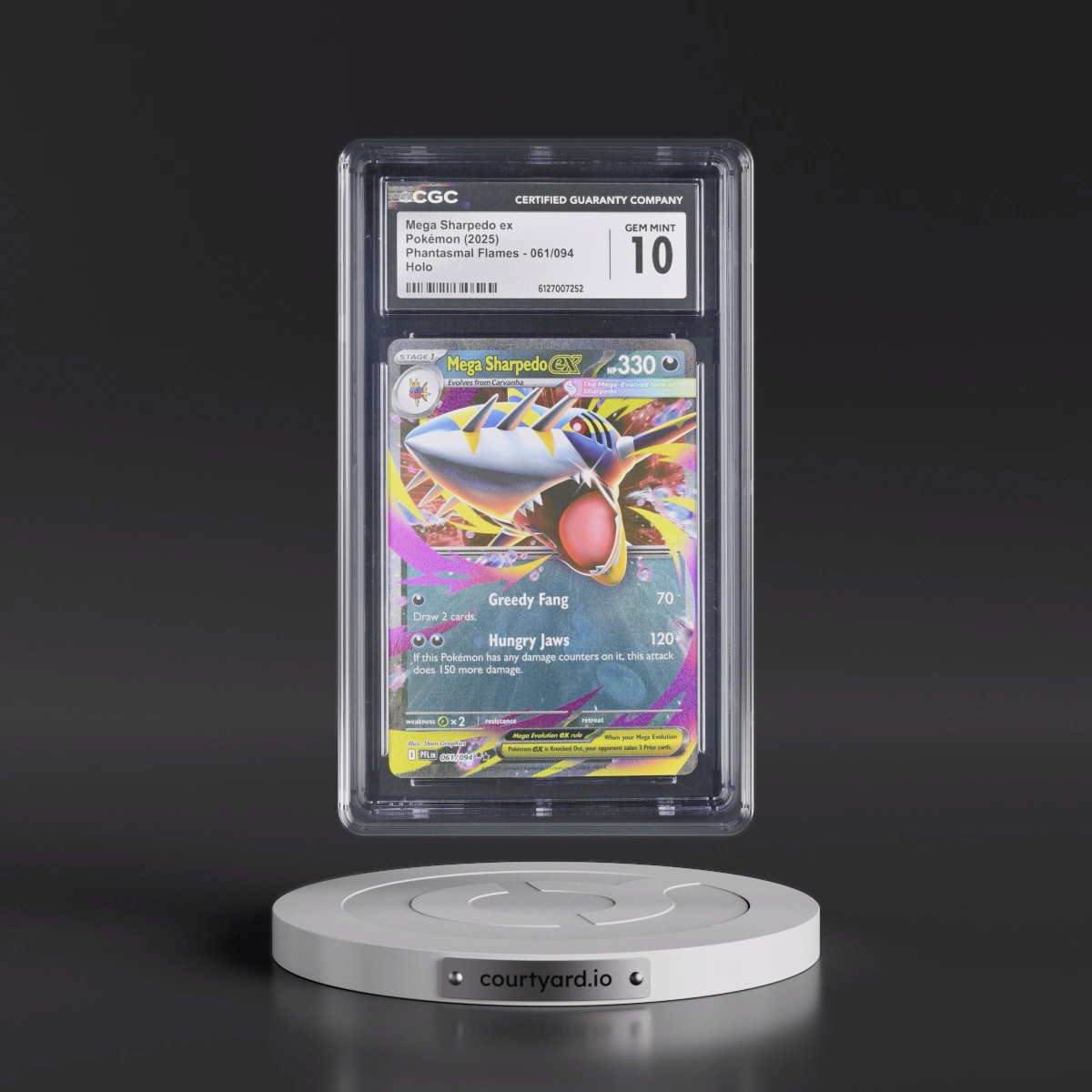 2025 Phantasmal Flames - PFL EN #061/094 Mega Sharpedo ex - Holo (CGC 10 GEM MINT)