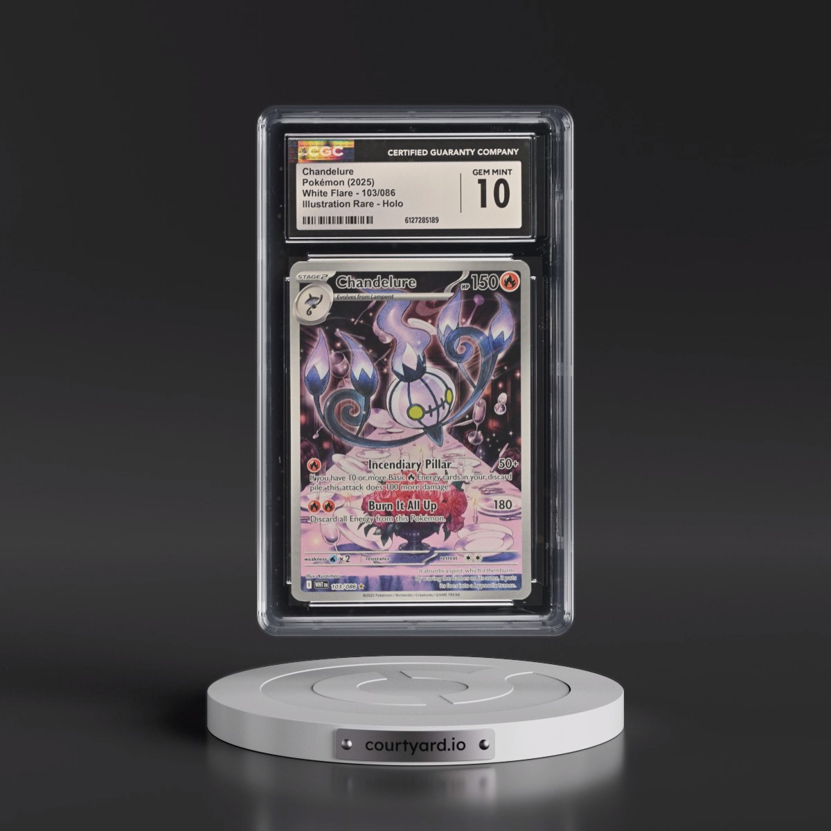 2025 White Flare - WHT EN #103/086 Chandelure - Illustration Rare Holo (CGC 10 GEM MINT)