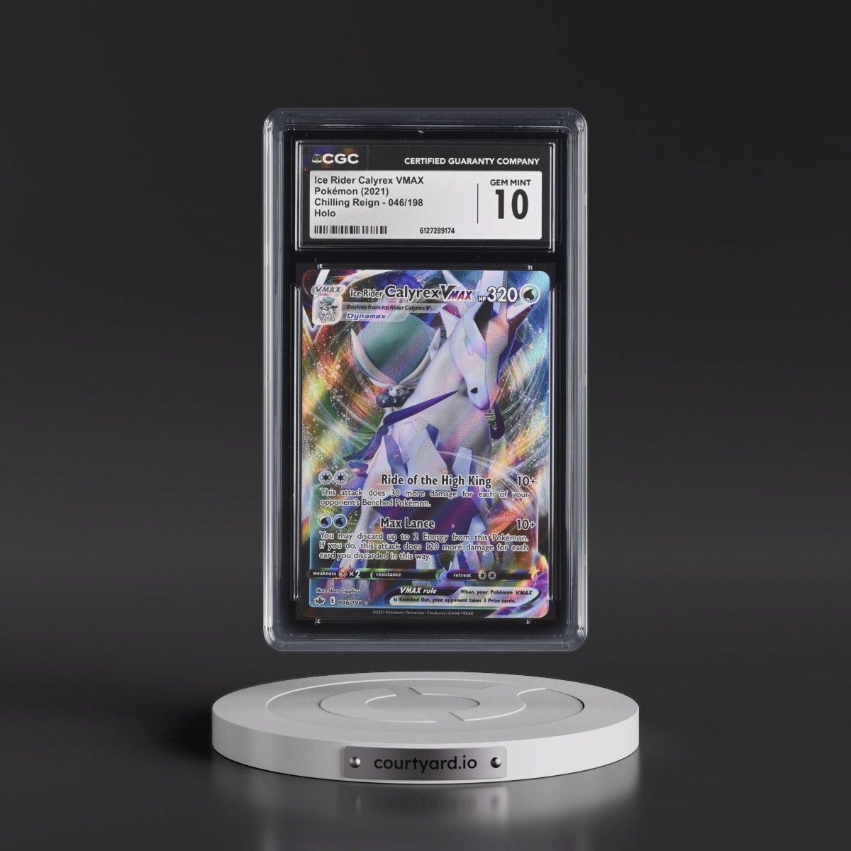 2021 Chilling Reign #046/198 Ice Rider Calyrex VMAX - Holo (CGC 10 GEM MINT)