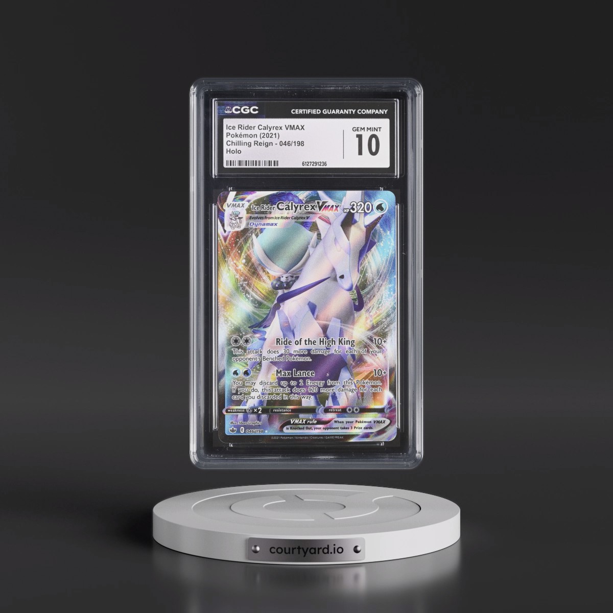 2021 Chilling Reign #046/198 Ice Rider Calyrex VMAX - Holo (CGC 10 GEM MINT)