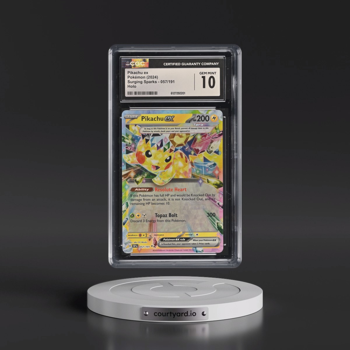 2024 Surging Sparks - SSP EN #057/191 Pikachu ex - Holo (CGC 10 GEM MINT)
