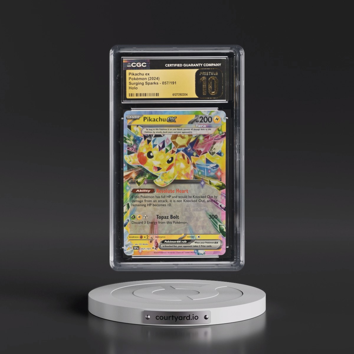 2024 Surging Sparks - SSP EN #057/191 Pikachu ex - Holo (CGC 10 PRISTINE)