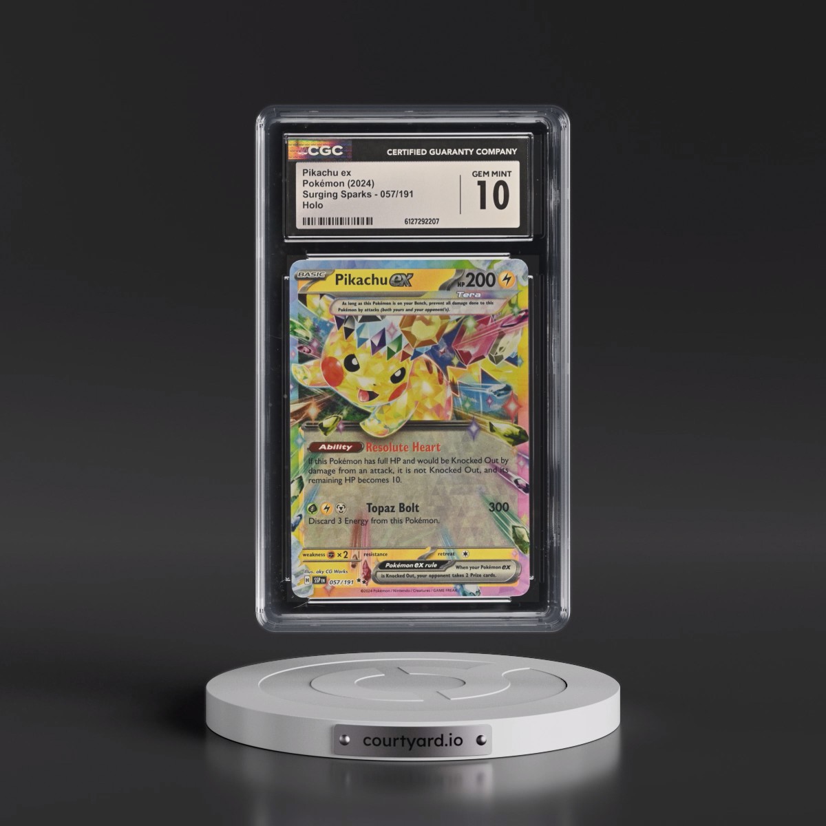2024 Surging Sparks - SSP EN #057/191 Pikachu ex - Holo (CGC 10 GEM MINT)