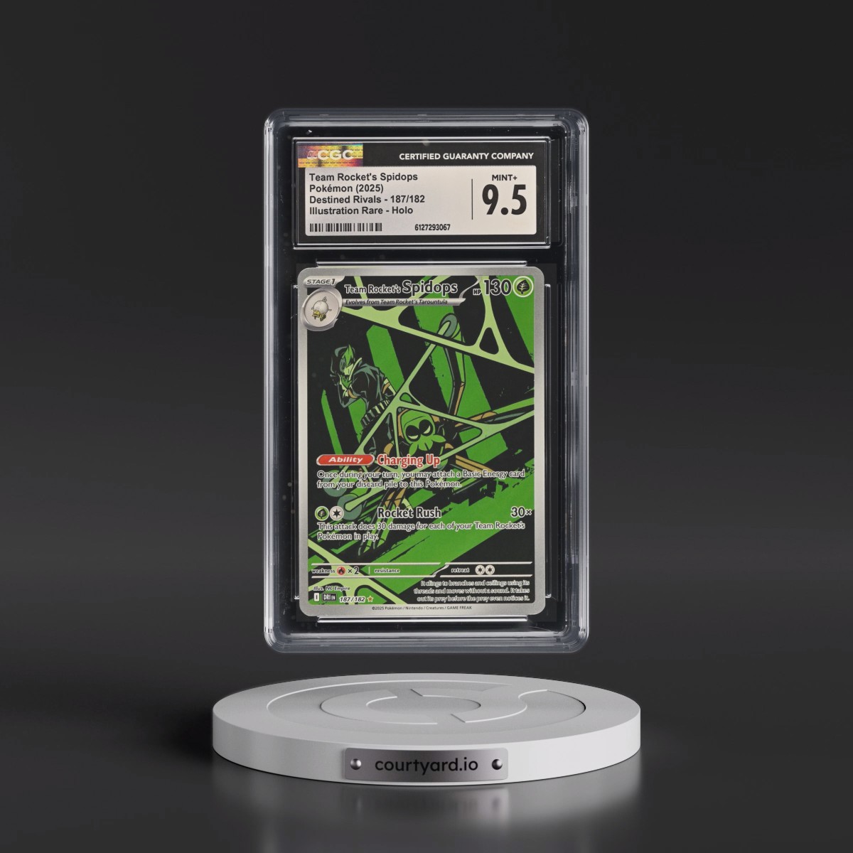 2025 Destined Rivals - DRI EN #187/182 Team Rocket's Spidops - Illustration Rare Holo (CGC 9.5 MINT+)