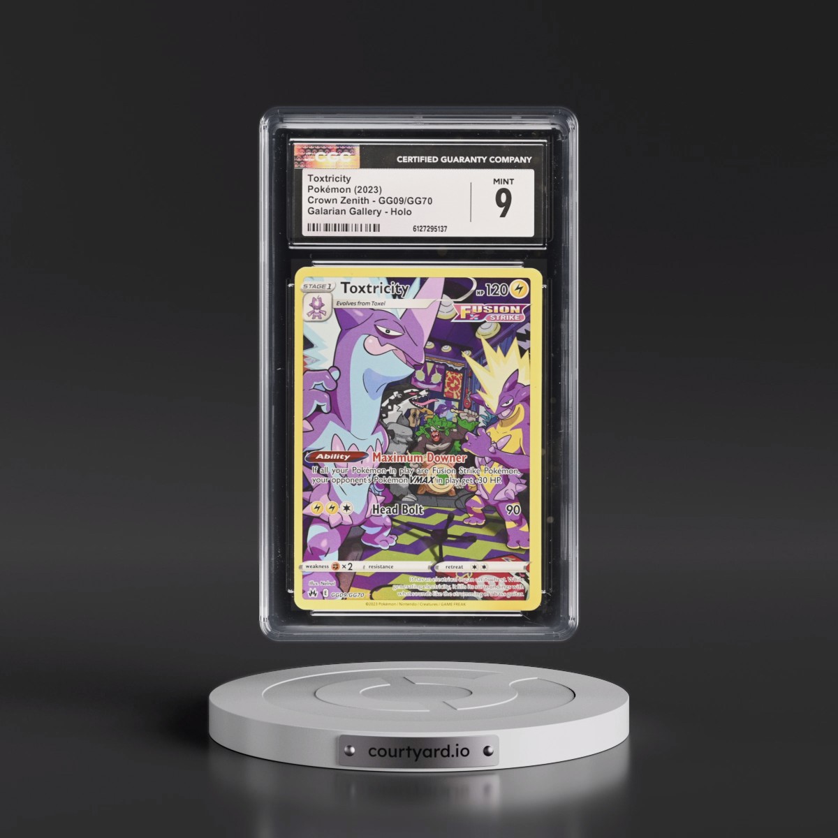 2023 Crown Zenith #GG09/GG70 Toxtricity - Galarian Gallery Holo (CGC 9 MINT)