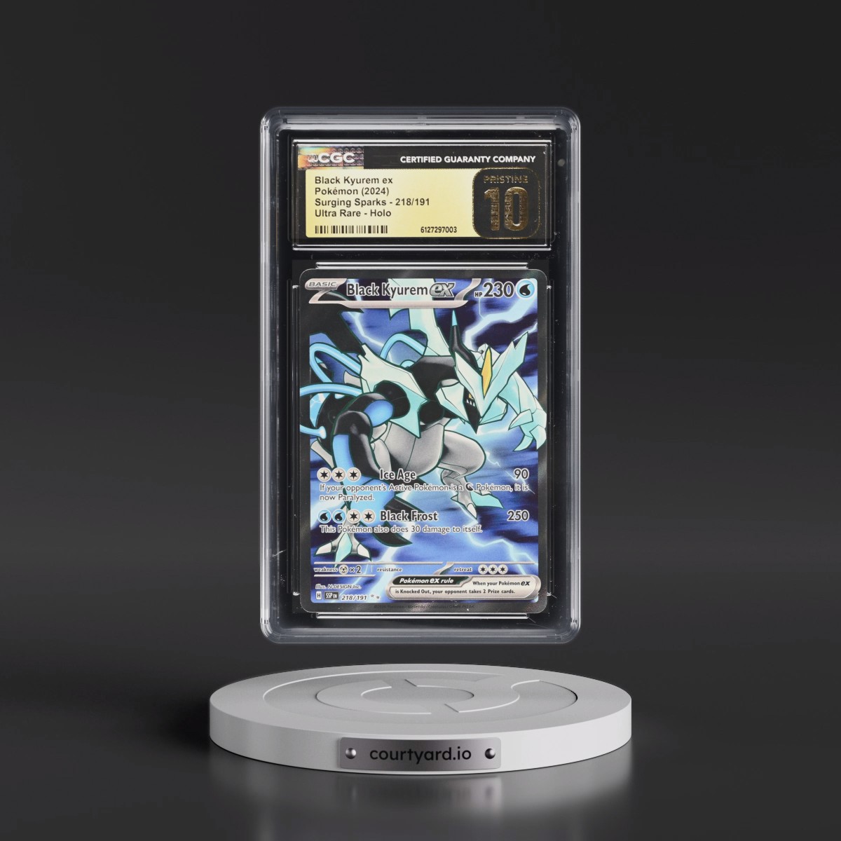 2024 Surging Sparks - SSP EN #218/191 Black Kyurem ex - Ultra Rare Holo (CGC 10 PRISTINE)