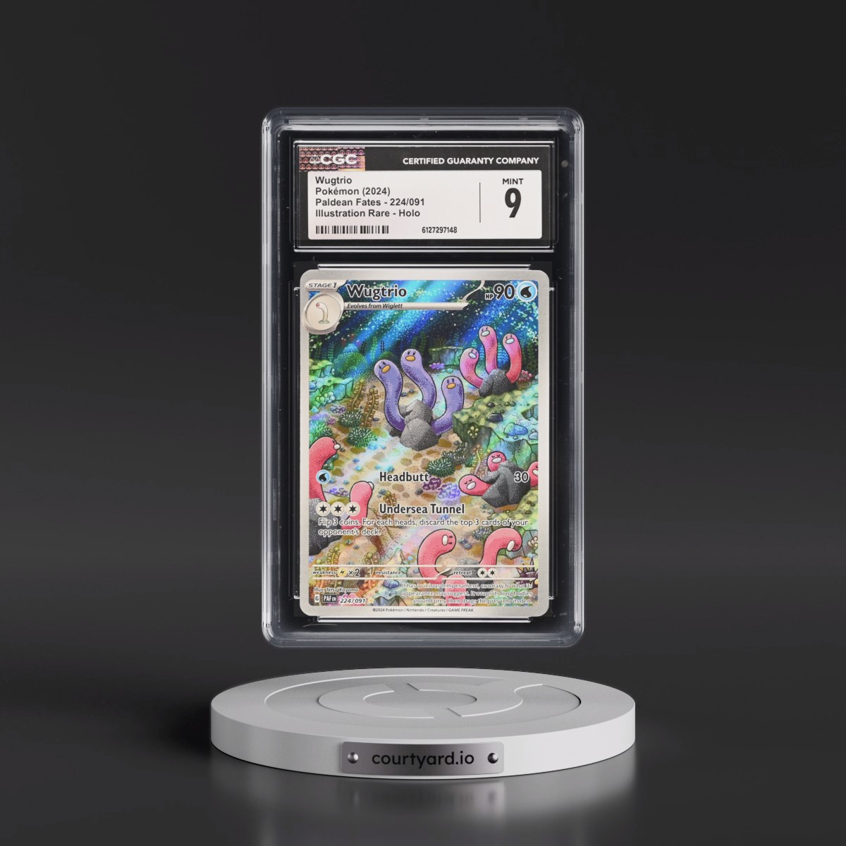 2024 Paldean Fates - PAF EN Wugtrio - Illustration Rare Holo #224/091 CGC 9
