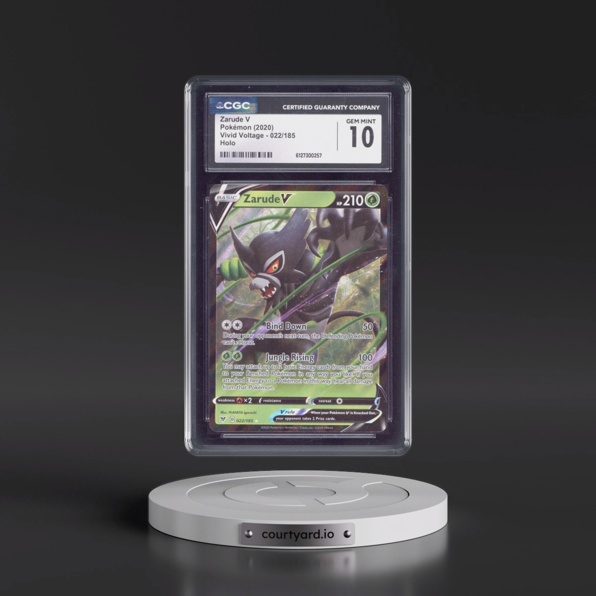 2020 Vivid Voltage #022/185 Zarude V - Holo (CGC 10 GEM MINT)