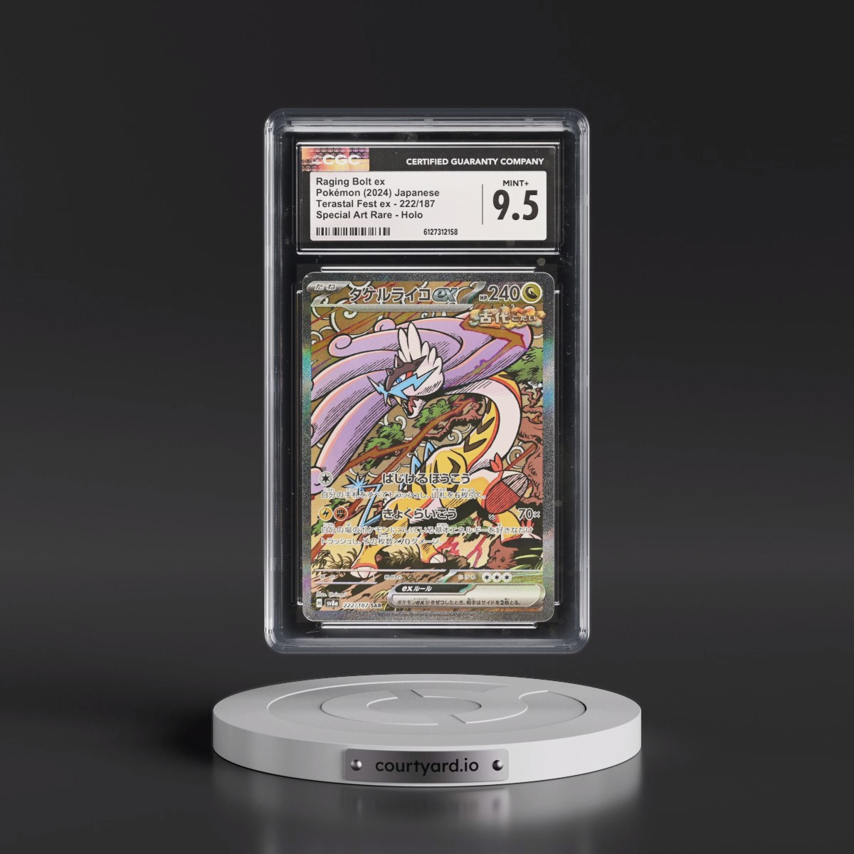 2024 High Class Pack: Terastal Fest ex - sv8a #222/187 Raging Bolt ex - Special Art Rare Holo (CGC 9.5 MINT+)