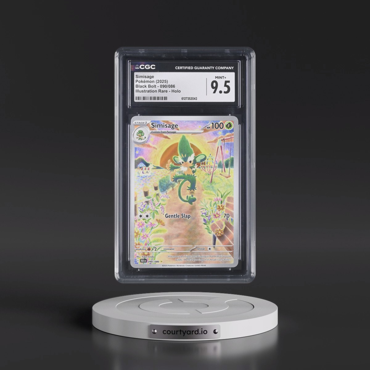 2025 Black Bolt - BLK EN #090/086 Simisage - Illustration Rare Holo (CGC 9.5 MINT+)