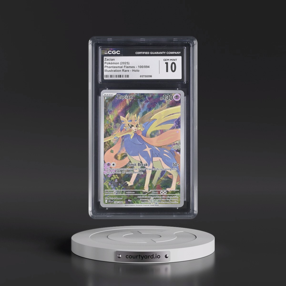 2025 Phantasmal Flames - PFL EN #100/094 Zacian - Illustration Rare Holo (CGC 10 GEM MINT)