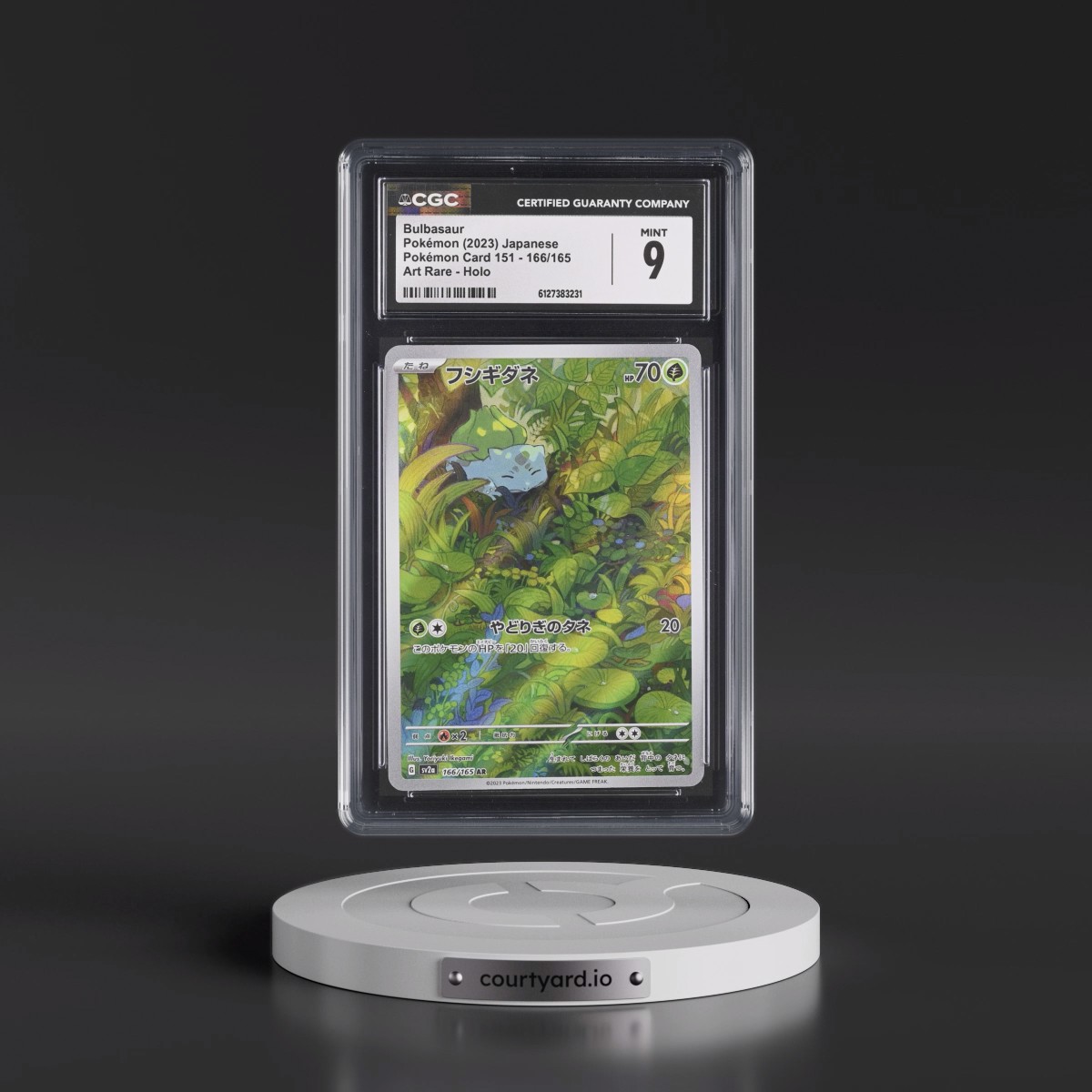 2023 Pokémon Card 151 #166/165 Bulbasaur - Art Rare Holo (CGC 9 MINT)